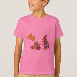 Påskharen ruvar ägg illustration t-shirt