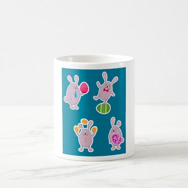 Påskharen Set med Färgglada Ägg Kaffemugg (Skapare uppladdad)