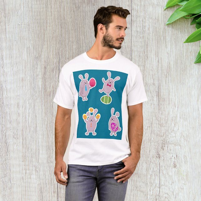 Påskharen Set med Färgglada Ägg T Shirt (Skapare uppladdad)
