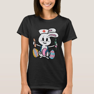 Påskharen Sjuksköterska Stetoskop Söt Kanin Arbets T Shirt