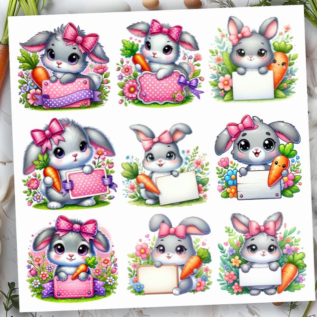 Påskharen skylthållare klistermärken (Skapare uppladdad)