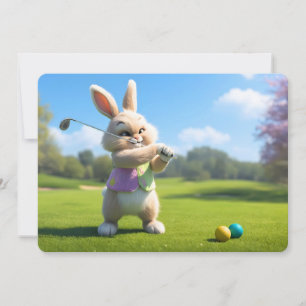 Påskharen spelar golf i Lowcountry Julkort