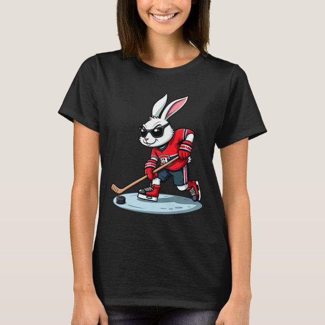 Påskharen spelar ishockey  t shirt (Framsida)