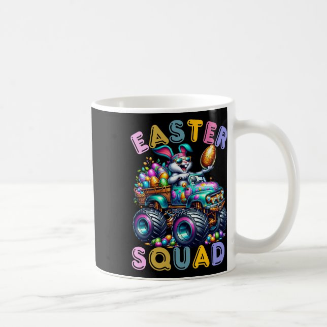 Påskharen Squad Humor Äggjakt Dag Kaffemugg (Höger)