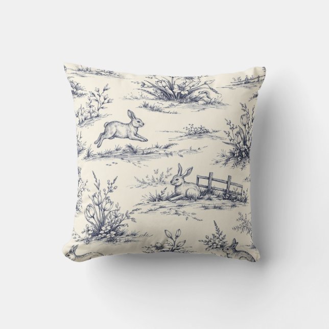 Påskharen Tallrikar Kudde (Framsida)