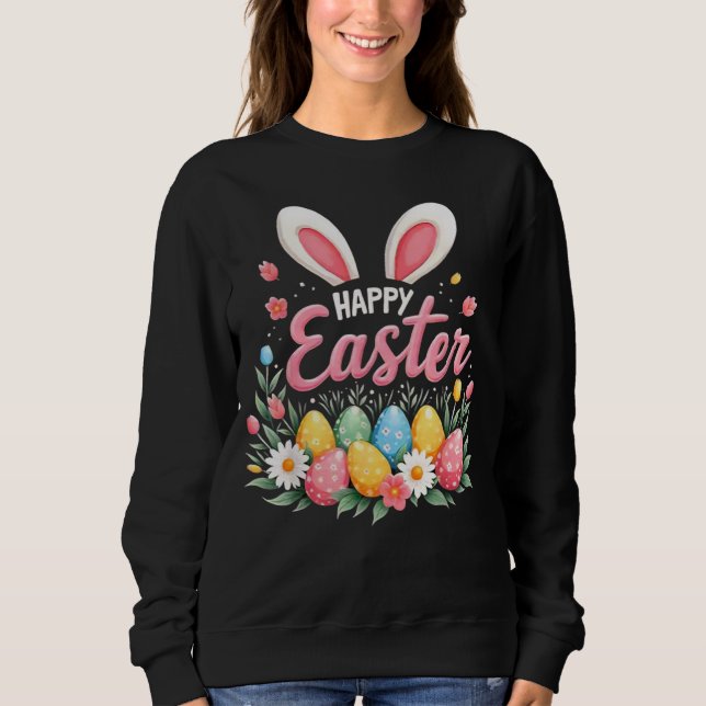 Påskharen Vår Påsk Påskägg Påsk T Shirt (Framsida)