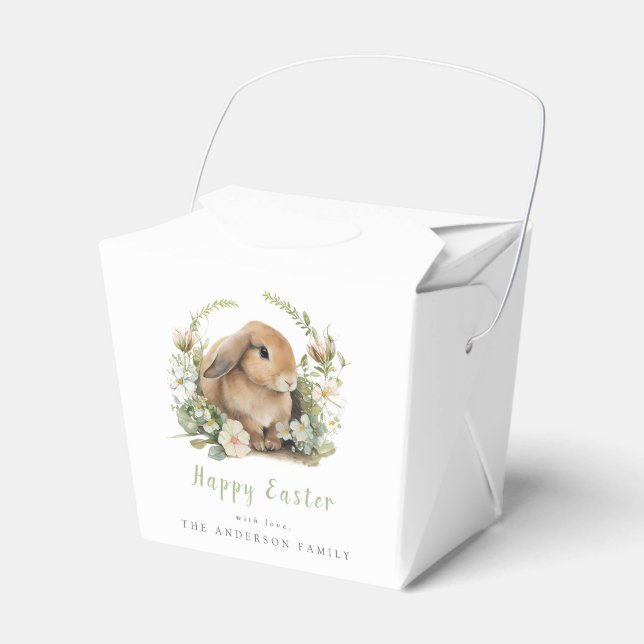 Påskharens blomsterlådor presentaskar (Framsidan Sidan)