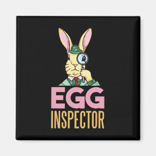 Påskharens roliga kanin äggjakt Egg Inspector Magnet