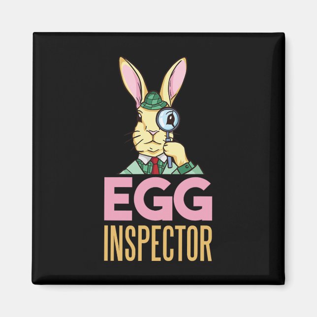 Påskharens roliga kanin äggjakt Egg Inspector Magnet (Framsidan)