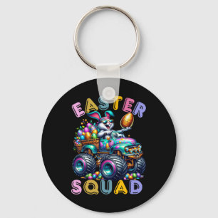 Påskharens Squad Humor Äggsökningsdag Nyckelring
