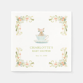 Påskharens Tekalas för Baby Shower Pappersservett