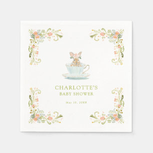 Påskharens Tekalas för Baby Shower Pappersservett