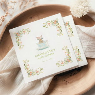 Påskharens Tekalas för Baby Shower Pappersservett