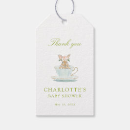 Påskharens Tekalas för Baby Shower Presentetikett