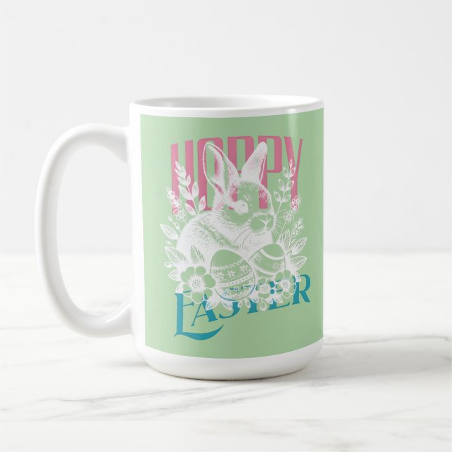 Påskharestämpel Rosa Kaffemugg (Vänster)