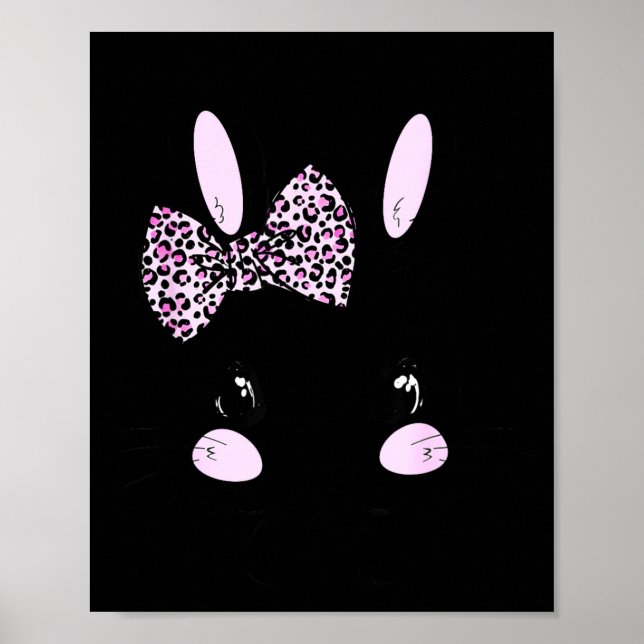 Påskharlekin Leopard Fluga Påskdag Kvinnor Flicka Poster (Framsidan)