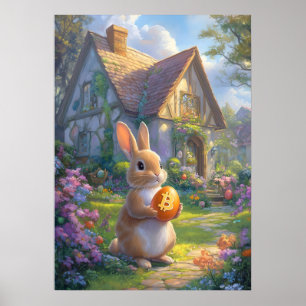 Påskharn Bitcoin Rabbit Hål Poster