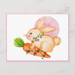 Påskharn Cute Watercolor Vykort