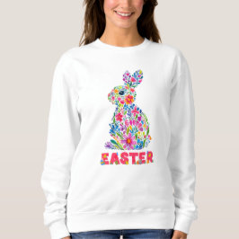 Påskharn glad påsk Blommigt Bunny Blommigt T Shirt