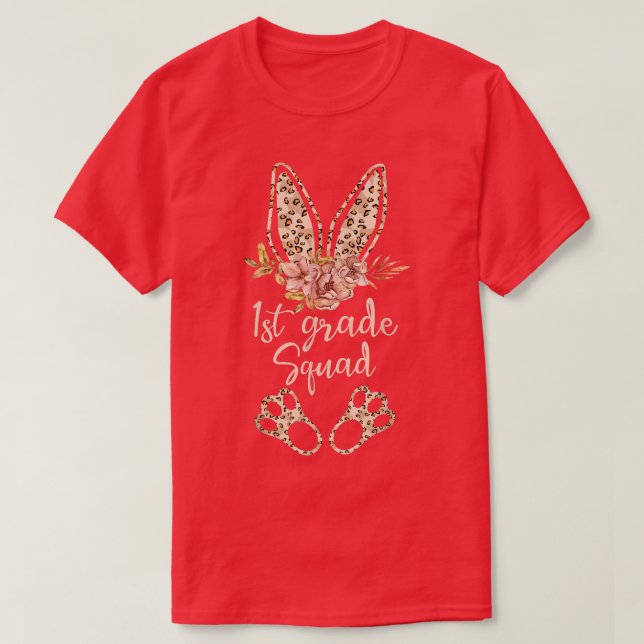 påskharn Leopard  1:a Klass Squad Teacher T Shirt (Design framsida)