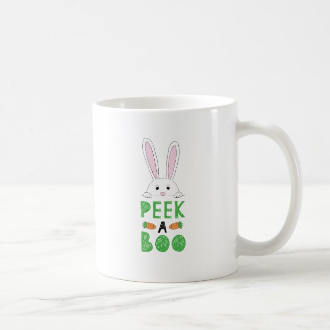 Påskharn Peek-A-Boo för rosa och vitfärgning Kaffemugg (Höger)