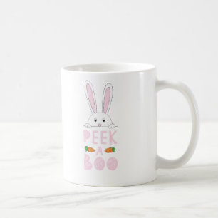 Påskharn Peek-A-Boo för rosa och vitfärgning Kaffemugg