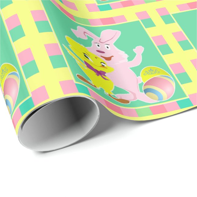 Påskharns Chick och ägg på äggläggning Presentpapper (Rullad Hörn)