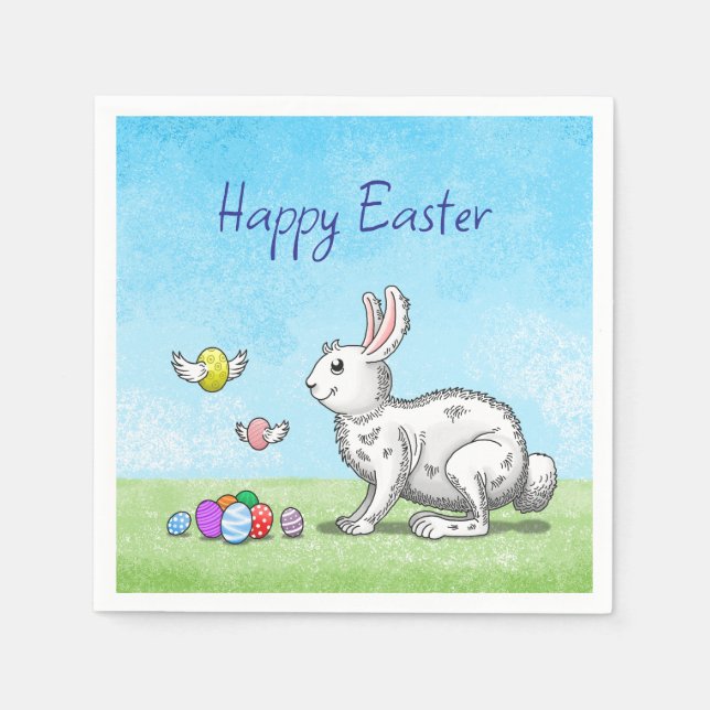 Påskharns Egg Hunt Pappersservett (Framsidan)