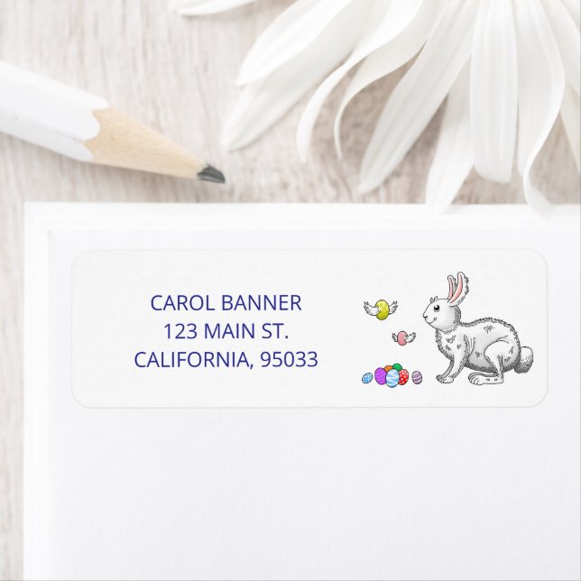 Påskharns Egg Hunt Returadress Etikett (Insitu)