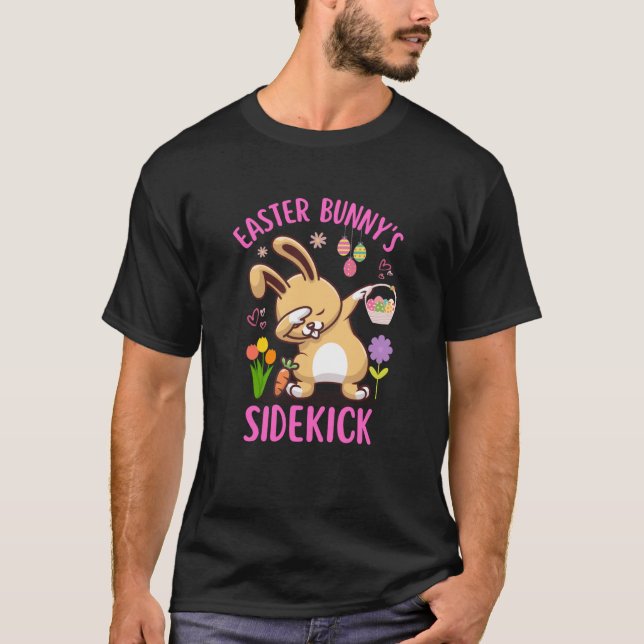 Påskharns Sidekick Kids Brother Sister Dabbin T Shirt (Framsida)