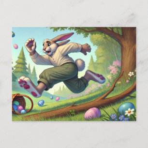 Påskharns Vild Chase - A Superskoj Egg Hunt Helg Vykort