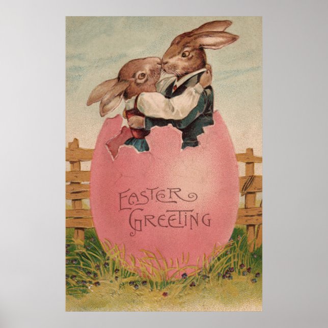 Påskharpare på kissar målad färgad ägg poster (Framsidan)