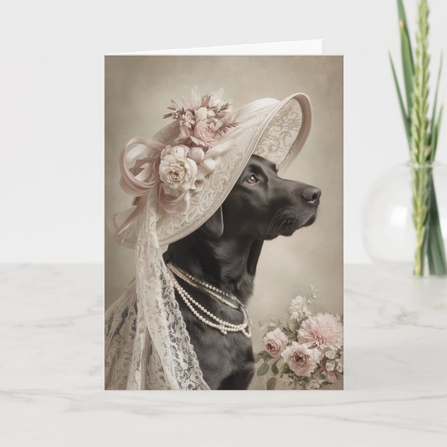 Påskhatt Svart Labrador Kort (Framsida)