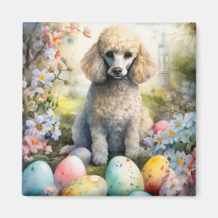 Påskhund med påskägg semester magnet