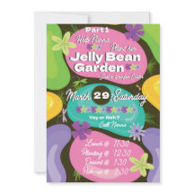 Påskinbjudan Jelly Bean Garden Party