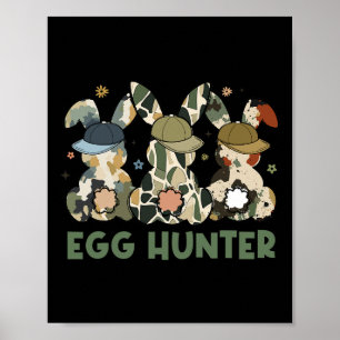 Påskjägare Kanin Med Bakåtkapad Keps Jagar Påsk  Poster