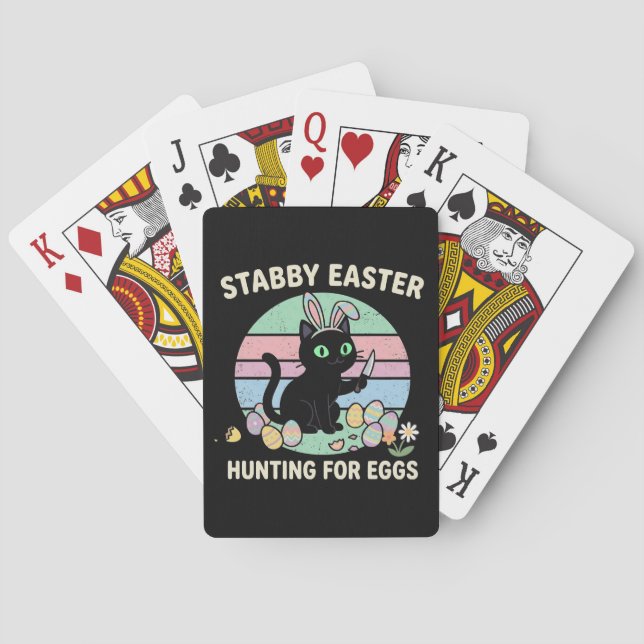 Påskjakt efter ägg Rolig katt Casinokort (Baksidan)