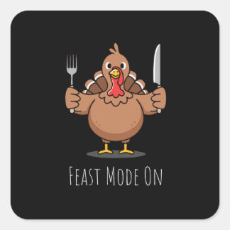 Påskjut festläge kalkon Thanksgiving Fyrkantigt Klistermärke