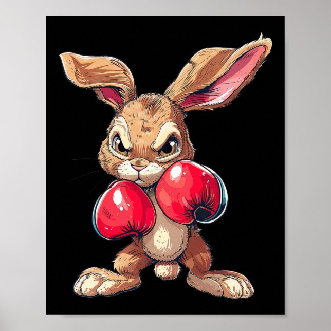 Påskkanin Bunny Boxer Boxning Kickboxning Martia Poster (Framsidan)