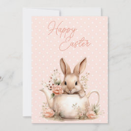 Påskkanin i tekanna Glad påsk  Julkort