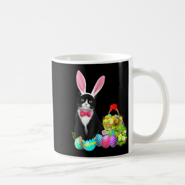Påskkanin Katt Kaninöron Ägg Glad Påskdag Kaffemugg (Höger)