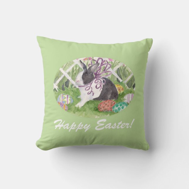 Påskkanin och äggdekorativ kudde (Framsida)