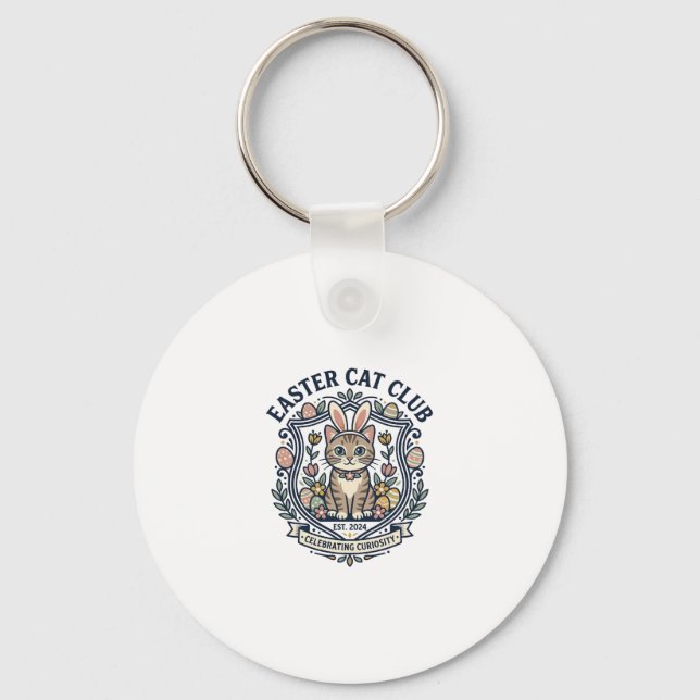 Påskkatt Kattgrafisk Tee Art - Påskkattklubb_1 Nyckelring (Framsida)