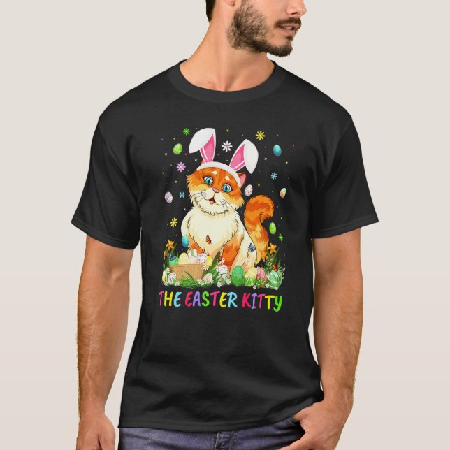 Påskkatten Påskägg Kaninöra Kitty Katt Ea T Shirt (Framsida)