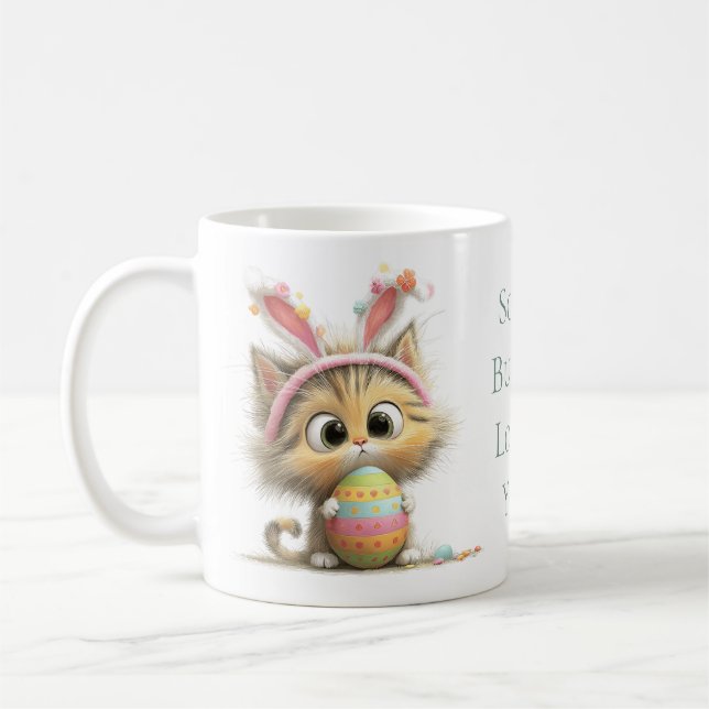 Påskkattsmugg med texten Some Bunny Loves You Kaffemugg (Vänster)