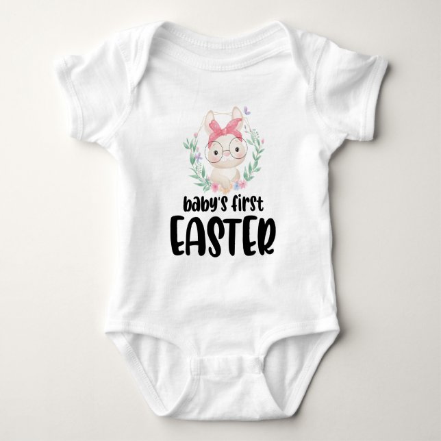 Påskkläder för små flickor Min första påsk T Shirt (Framsida)