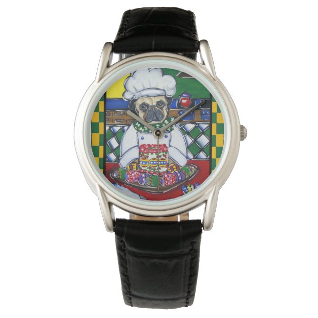 Påskkock Pug Armbandsur (Framsida)