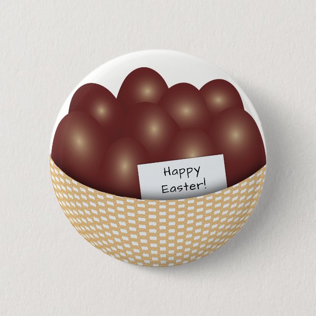 Påskkorg med chokladägg knapp (Framsida)