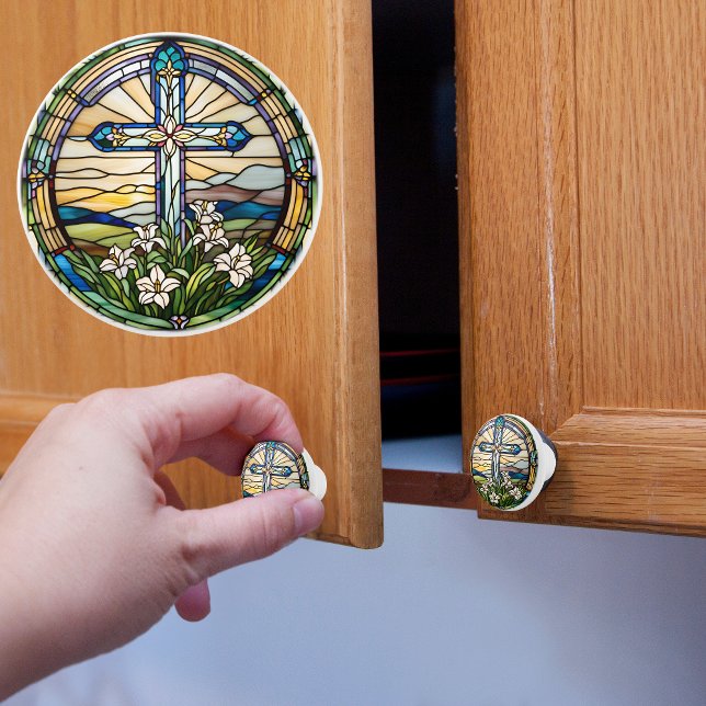 Påskkors Faux Glasmosaik  Knopp (Skapare uppladdad)