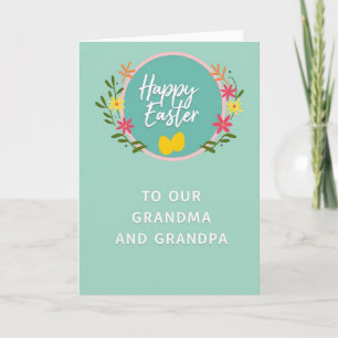 Påskkort för farmor och farfar med blommor kort